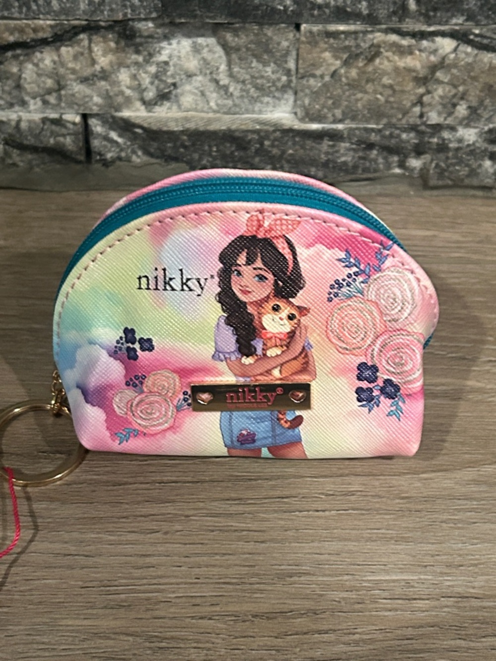 NWT‎ Nikky Pastel “Lovely Clara” Coin Pouch with Keyring